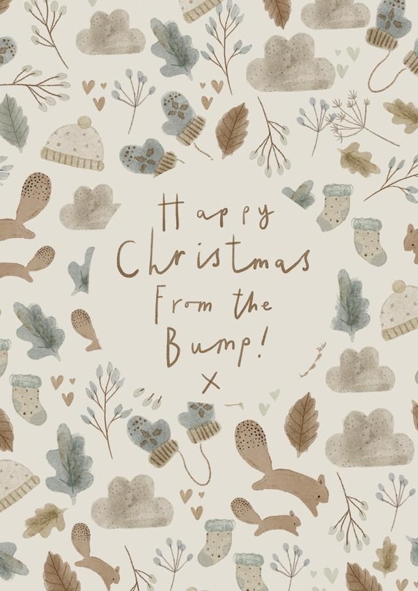 Happy Christmas from the Bump, Pregnancy Christmas card created by Hannah Owen Illustrates