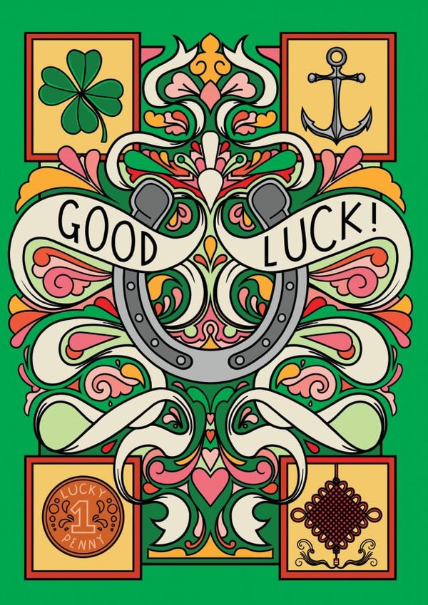 Good Luck Horseshoe Symbol Card created by Rebecca Strickson Ltd