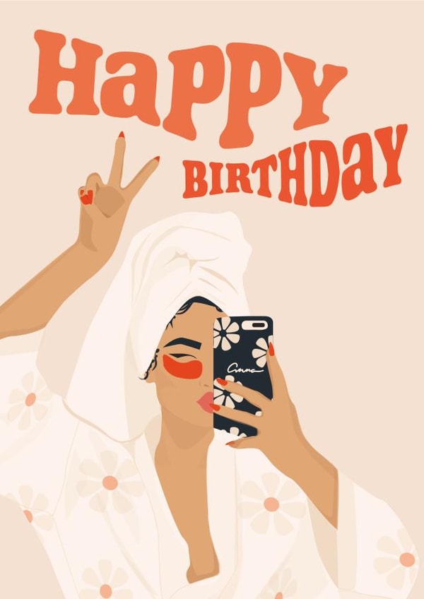 Peace out Happy Birthday Card 1001 created by Anna Victoriart