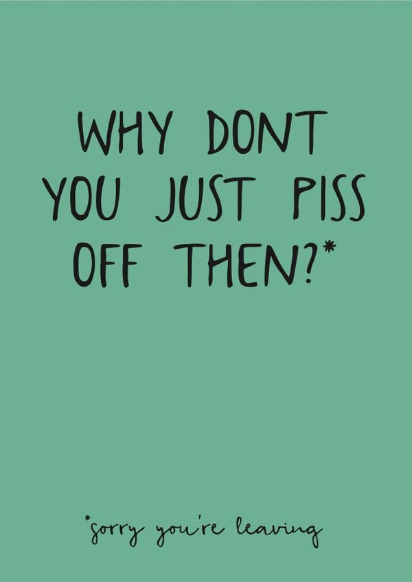 Sweary leaving card created by Audrey & Coco