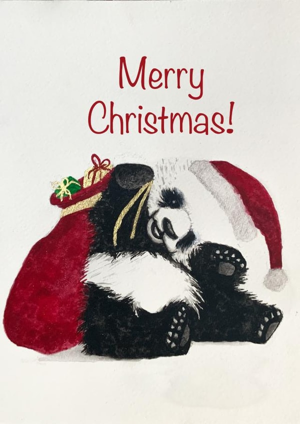 Panda Santa! 1001 created by Francesca Emily Art