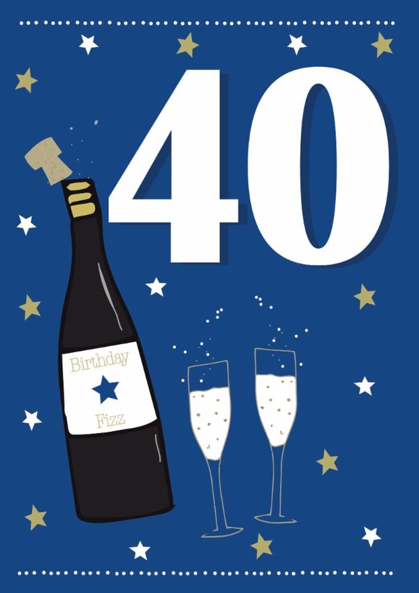 40th champagne prosecco birthday card created by Missycards