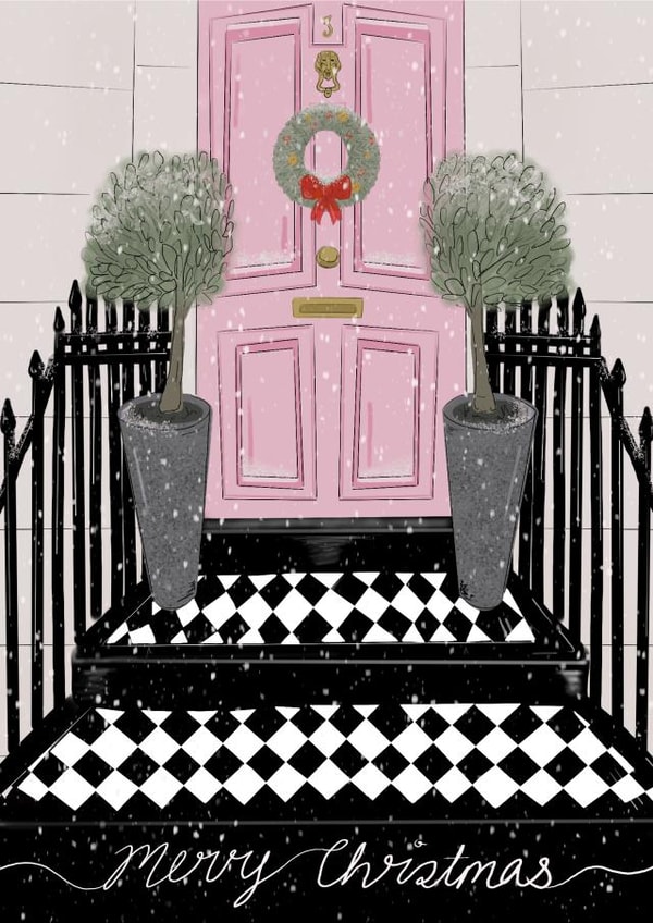 Merry Christmas London Townhouse card created by Doodling Bec
