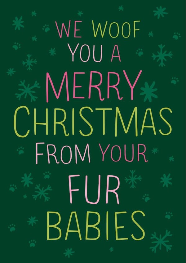 Unique Chirstmas card for hoomans with more than one dog created by Poodle Pip