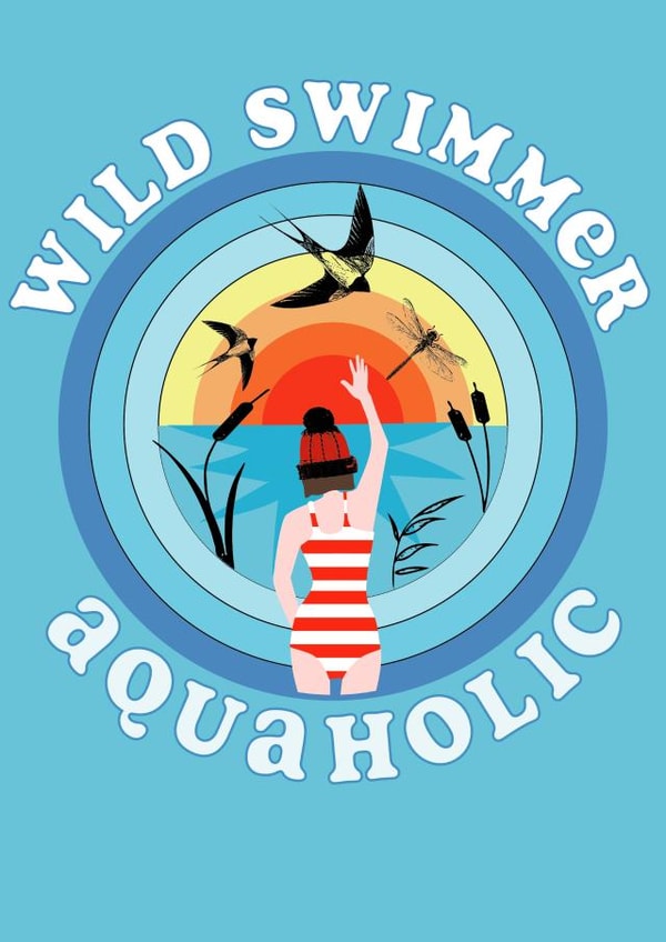 Wild swimmer Aquaholic created by Claire Beetham-Davies