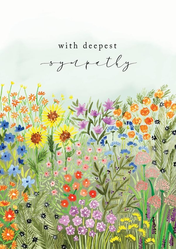 Floral with deepest sympathy card 1001 created by Making Meadows Ltd