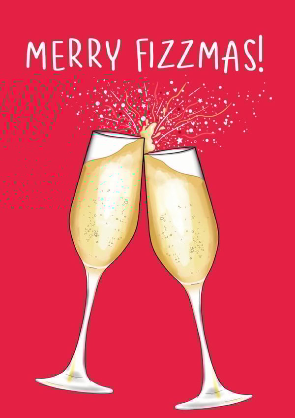 Merry Fizzmas Prosecco Christmas Card created by Amy Florence Design