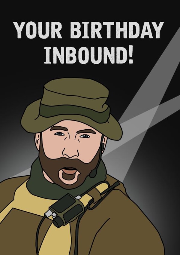 COD Warzone Gaming Birthday Card created by Daft as Duck