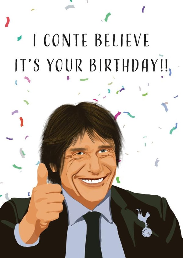 Football Birthday Card - Antonio Conte created by Replay Prints
