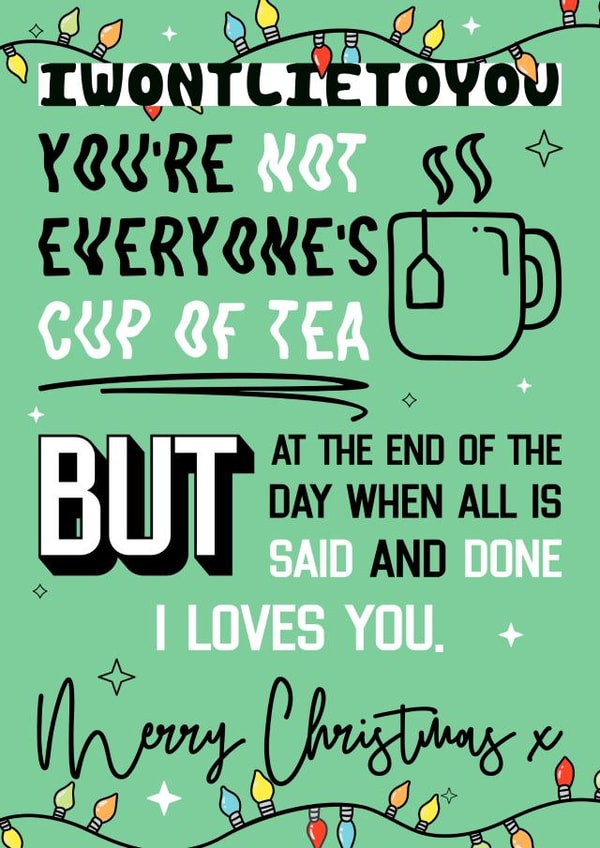 Nessa Smithy I love you Christmas card created by Logos By Abi