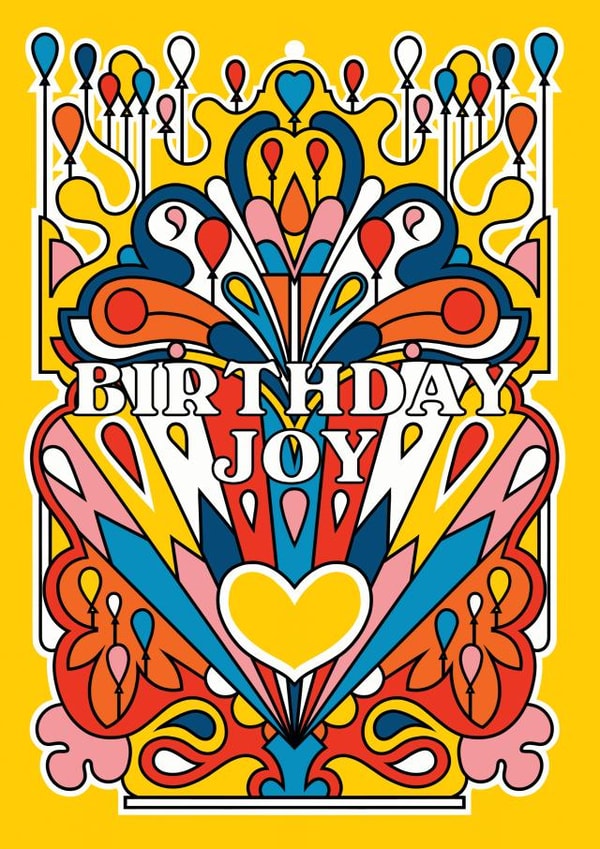 Pretty Birthday Card - Balloons - Birthday Joy created by Rebecca Strickson Ltd