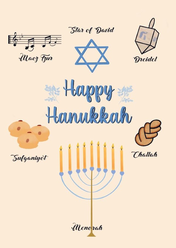 Happy Hanukkah Illustration - Traditions Card created by Blueberry Creates Co