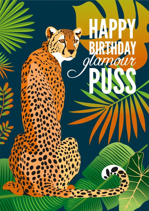 Birthday Card for a Glamour Puss created by Diva Doodle Designs