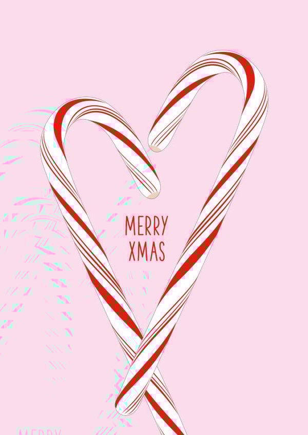 Candy Cane Heart Christmas card created by My Pretty Circus