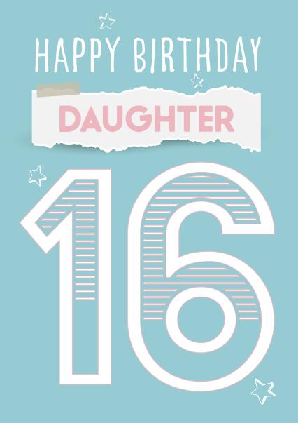 Daughter 16th birthday card card