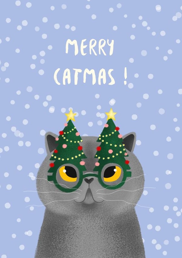 Funny cat. Merry Catmas ! created by Anastasia Ultramarin