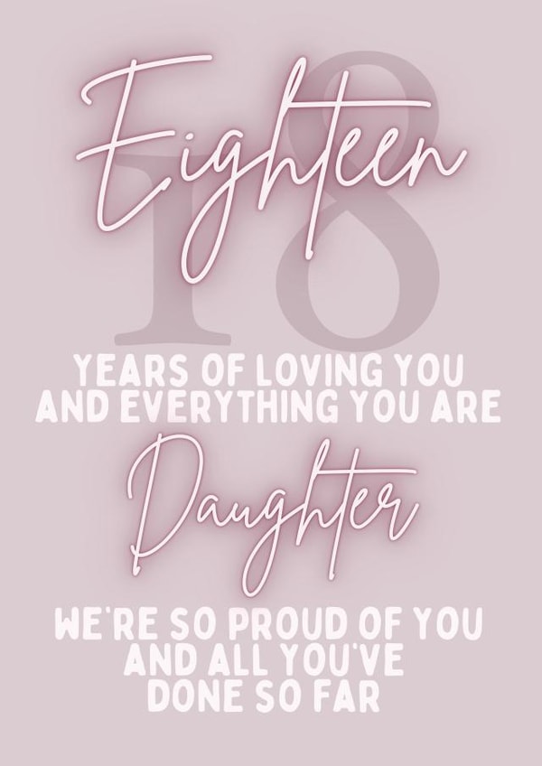 Daughter 18th Card created by Pretty Cute