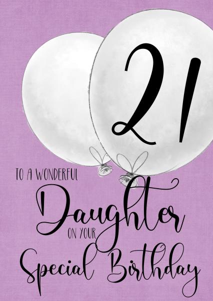 Balloon daughter 21st card card