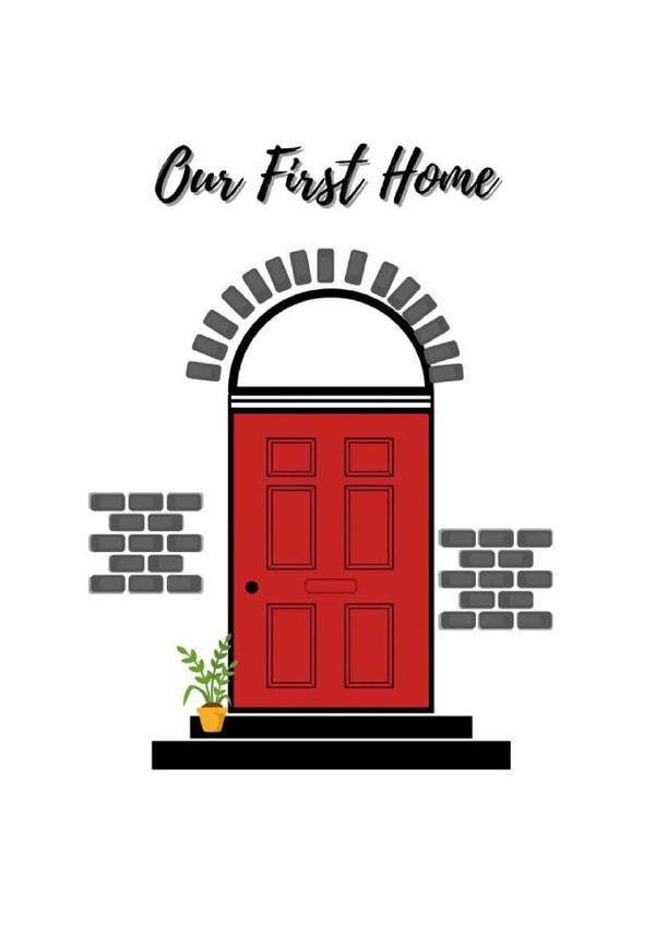Classic Front Door New Home Card - Red Door - Our First Home created by The Artful Bee