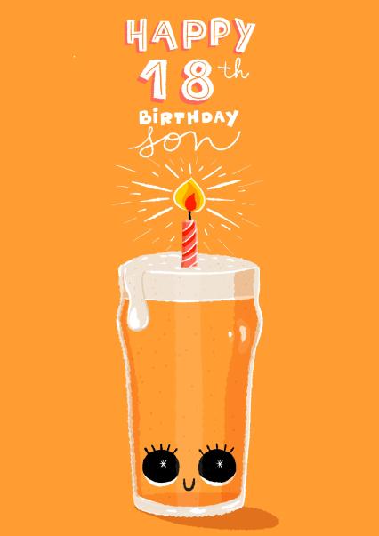 Beer son birthday card card