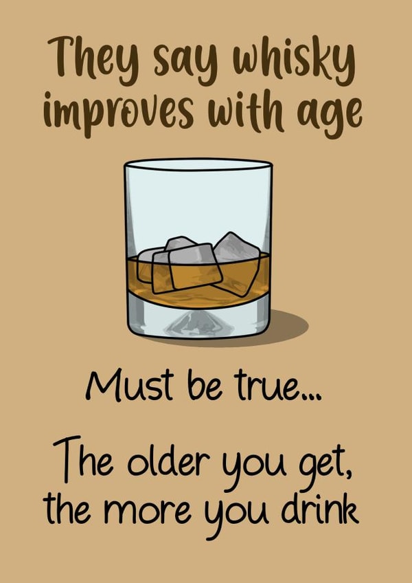 Old Whisky Funny Birthday Card created by Daft as Duck
