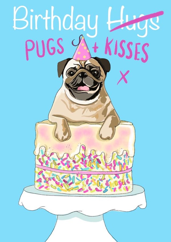Birthday Pugs created by Leah Rowe