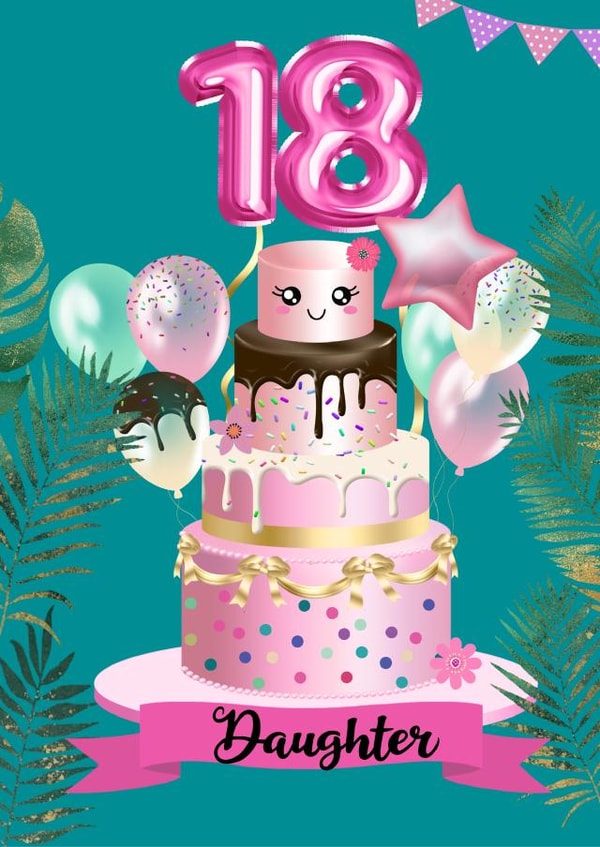 Daughter - Happy 18th Cake Day! created by Kerrylovescards