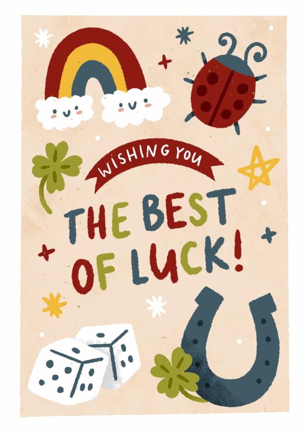 Good Luck Charms Card 🍀 created by Collyn Wooden Illustration