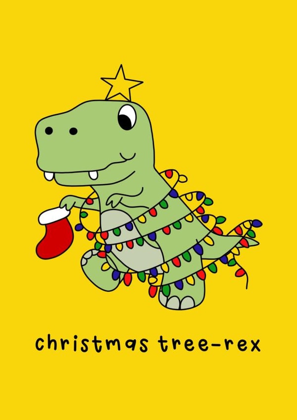 Tree-Rex Christmas Card created by Raptor Designs
