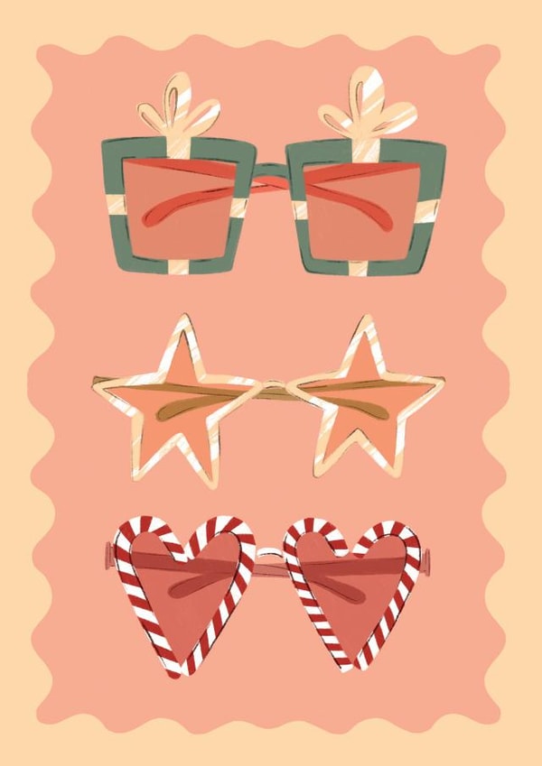 Novelty Glasses Christmas Card created by Enyou Draws