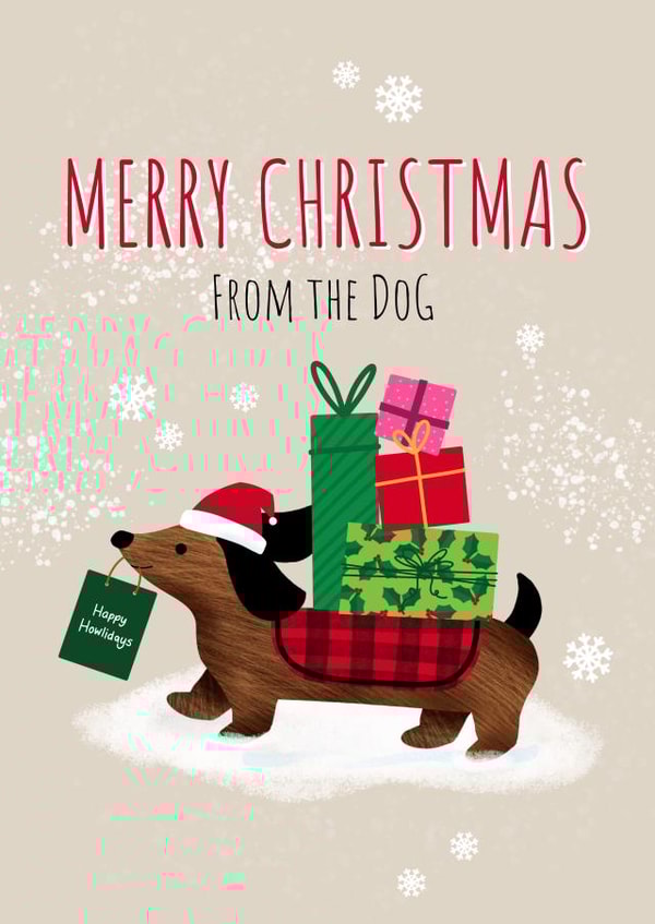 Merry Christmas Dashund dog created by Paper Valley Design Studio