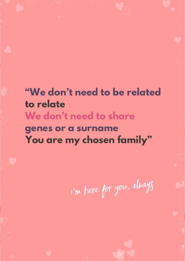 Chosen family support card created by CreatedbyMe Sean