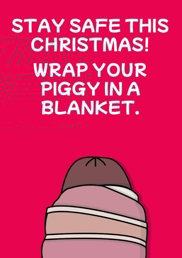 Wrap your piggy in a blanket card created by The Crude Card Company