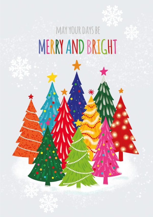 Merry and bright Christmas trees created by Paper Valley Design Studio