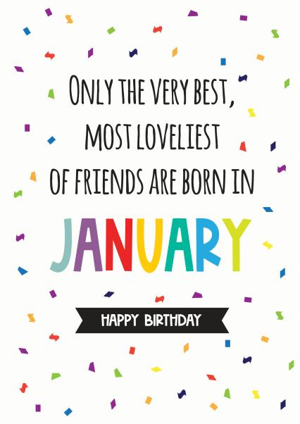 January birthday card for a friend | thortful
