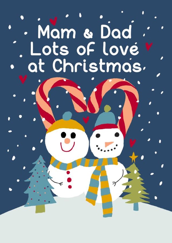Mam & Dad Snowman Couple Christmas Card created by @squiggleinthecity