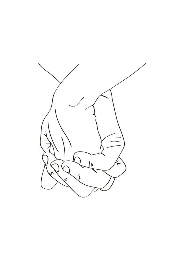 Minimalistic Holding Hands Card. created by Nancy Smith-Mitsch