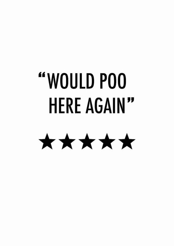 Funny 5 Star Rating New Home Card - 5 Stars - Would Poo Here Again created by Nancy Smith-Mitsch