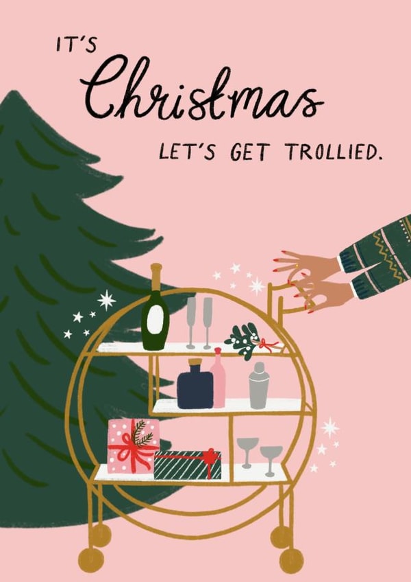 Festive Christmas - Drinks trolley- Drink- Merry Christmas- Alcohol  created by Jennifer Protheroe