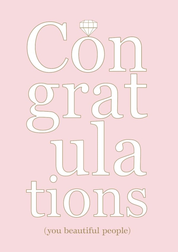 Congratulations Beautiful People - Simple wedding or engagement card created by Anna Wardle