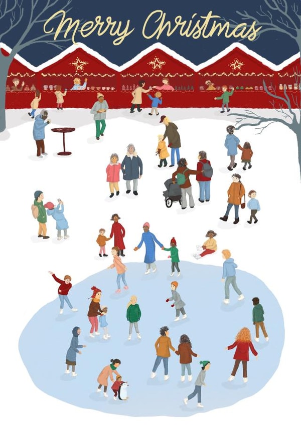 Traditional festive Christmas card created by Fariza Kartbayeva