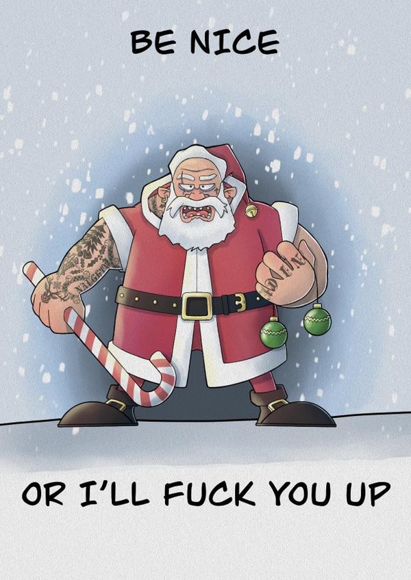 Mean Santa created by Olive & Keith Cards