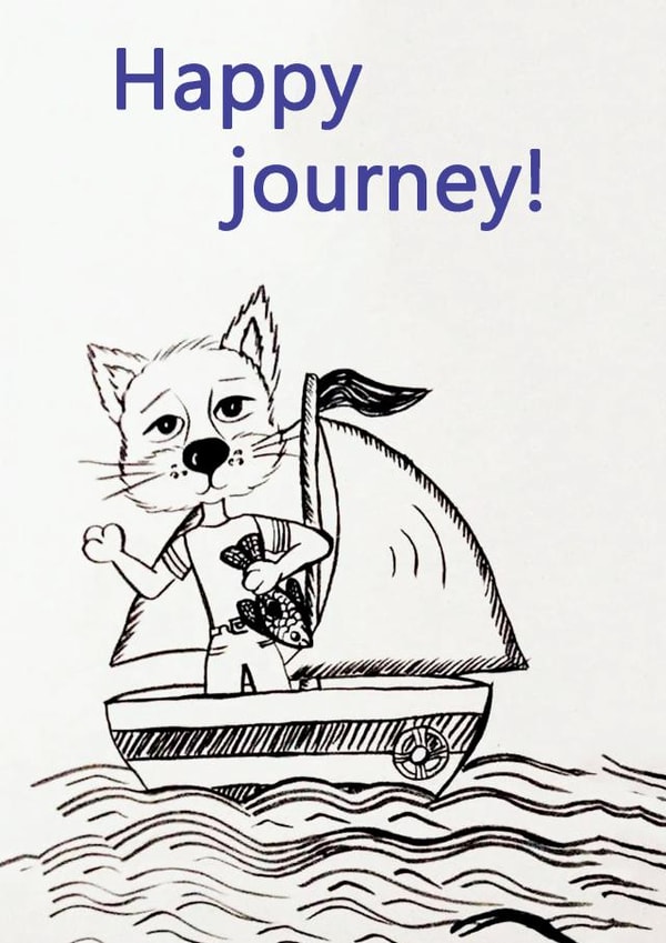 postcard wish you a happy journey created by Julia BU