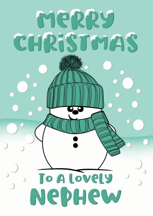Merry Christmas to a Lovely Nephew Cheeky Snowman Card created by Krimbles
