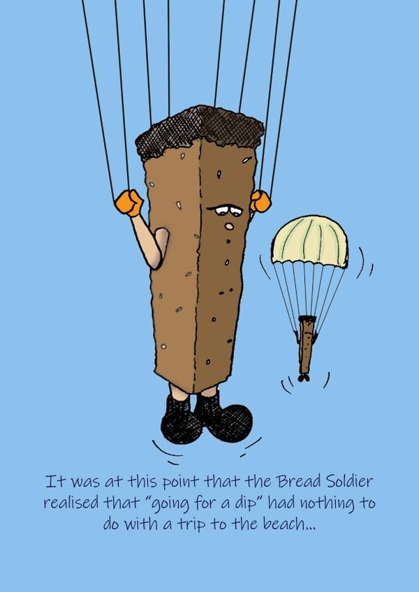 Bread soldiers arriving for a dip created by Murray Bothwell