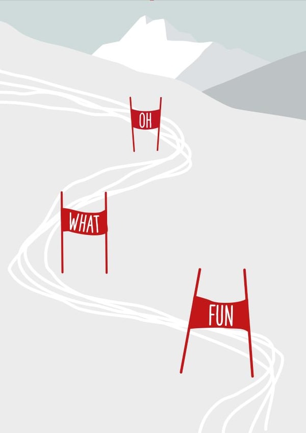 Ski slope Christmas card created by My Pretty Circus