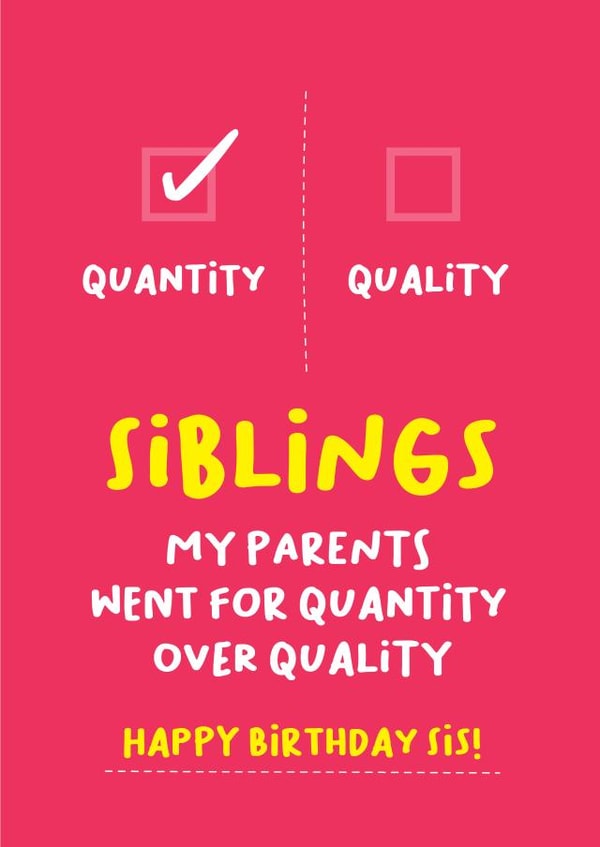 Quality Sibling Sister Birthday Card created by Norm & Then