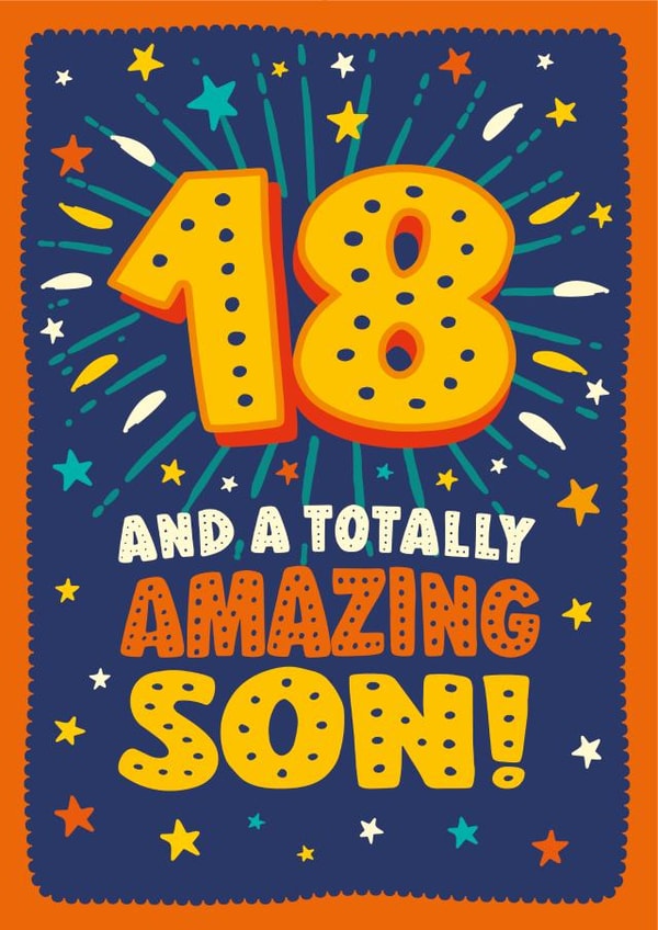 Totally amazing 18th birthday card for a son created by The Typecast Gallery