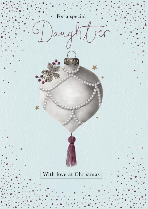 Christmas bauble Daughter card created by Sarah Hustwaite Illustration