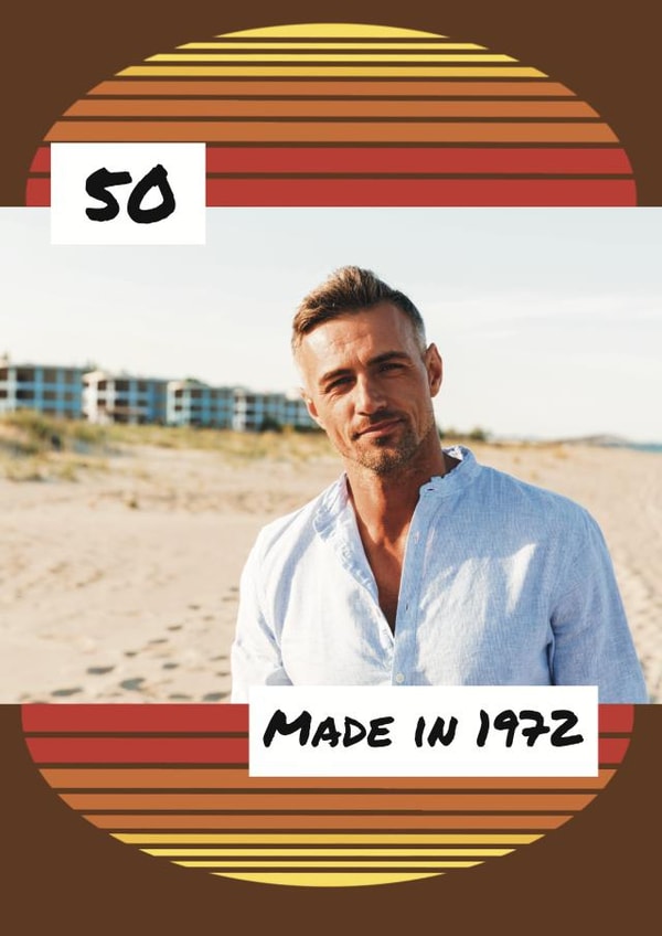 50, made in 1972 photo card created by Ashley Louise